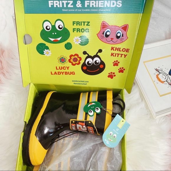 Western Chief KIDS F.D.U.S.A. RAIN BOOTS - BLACK - Picture 4 of 11